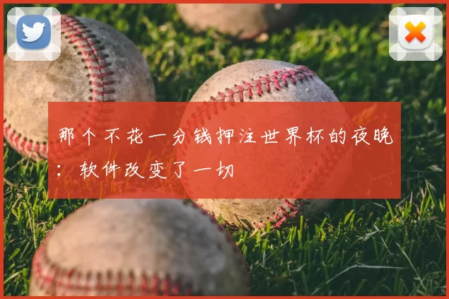 那个不花一分钱押注世界杯的夜晚:软件改变了一切